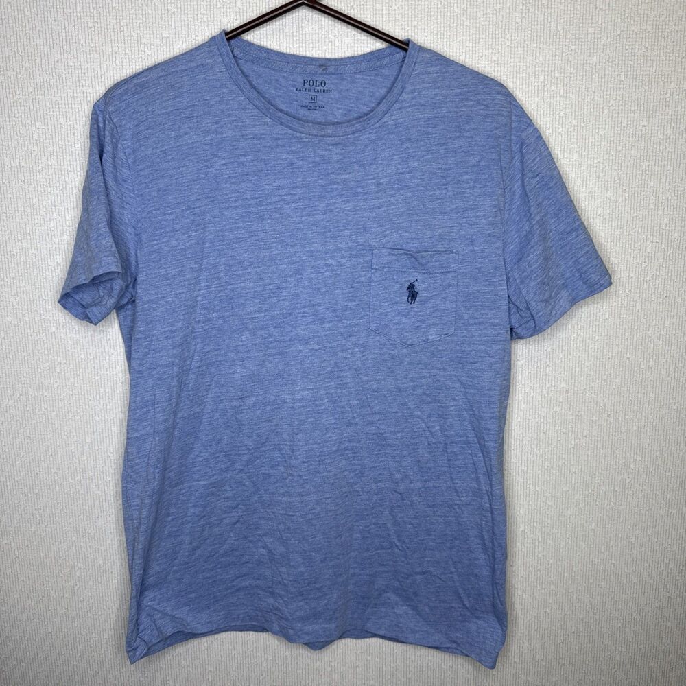 Polo Ralph Lauren Mens Size Medium M Blue Classic Fit Cotton Pocket T-Shirt Shor